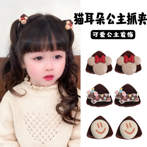 植绒猫耳儿童抓夹2025新款发夹