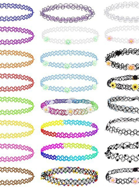 欧美日韩版彩色纹身鱼线简约项链防水设计