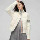 2025年新款90白鸭绒羽绒服女短款冬季新款轻暖拼接针织保暖羽绒服