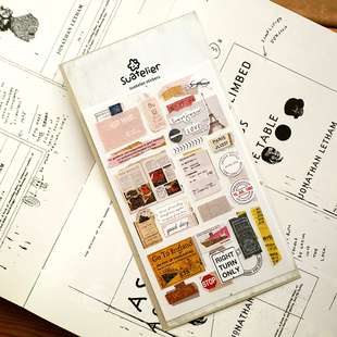 复古法式 韩国进口SUATELIER 饰贴画 手帐DIY装 风情 精致烫金贴纸
