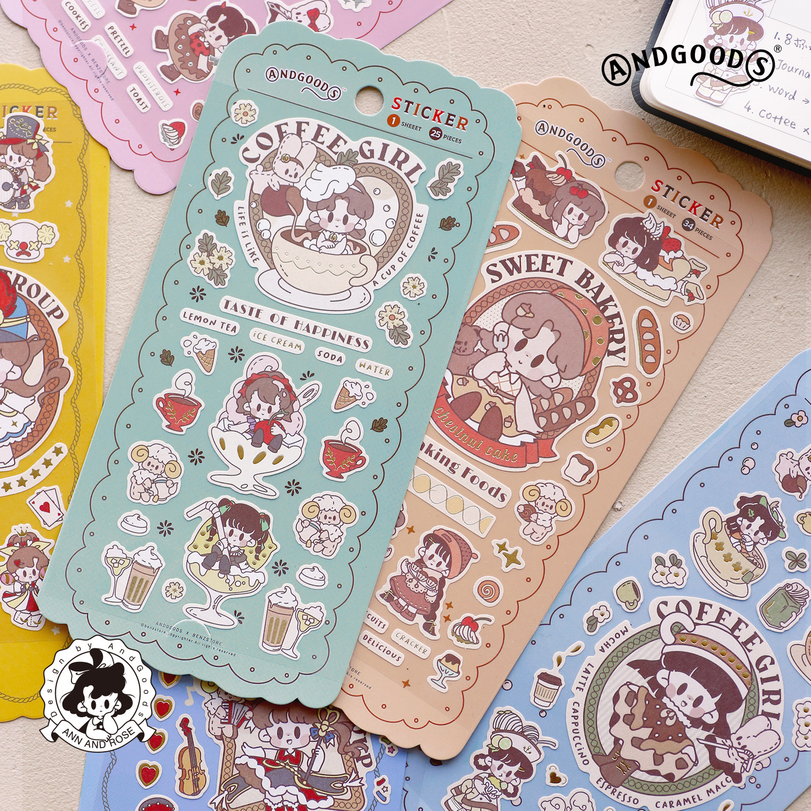 安和露丝 烫金贴纸 andgoods手帐拼贴装饰素材 治愈女孩相册贴画,文具电教/文化用品/商务用品,贴纸/立体贴纸,淘宝优惠券,粉丝福利购,淘宝优惠卷