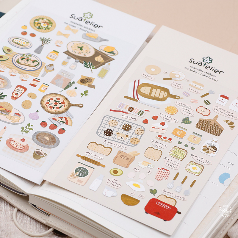 韩国SONIA精致烫金烘焙贴纸 手账DIY装饰 蛋糕甜品美食两款可选,文具电教/文化用品/商务用品,贴纸/立体贴纸,淘宝优惠券,粉丝福利购,淘宝优惠卷