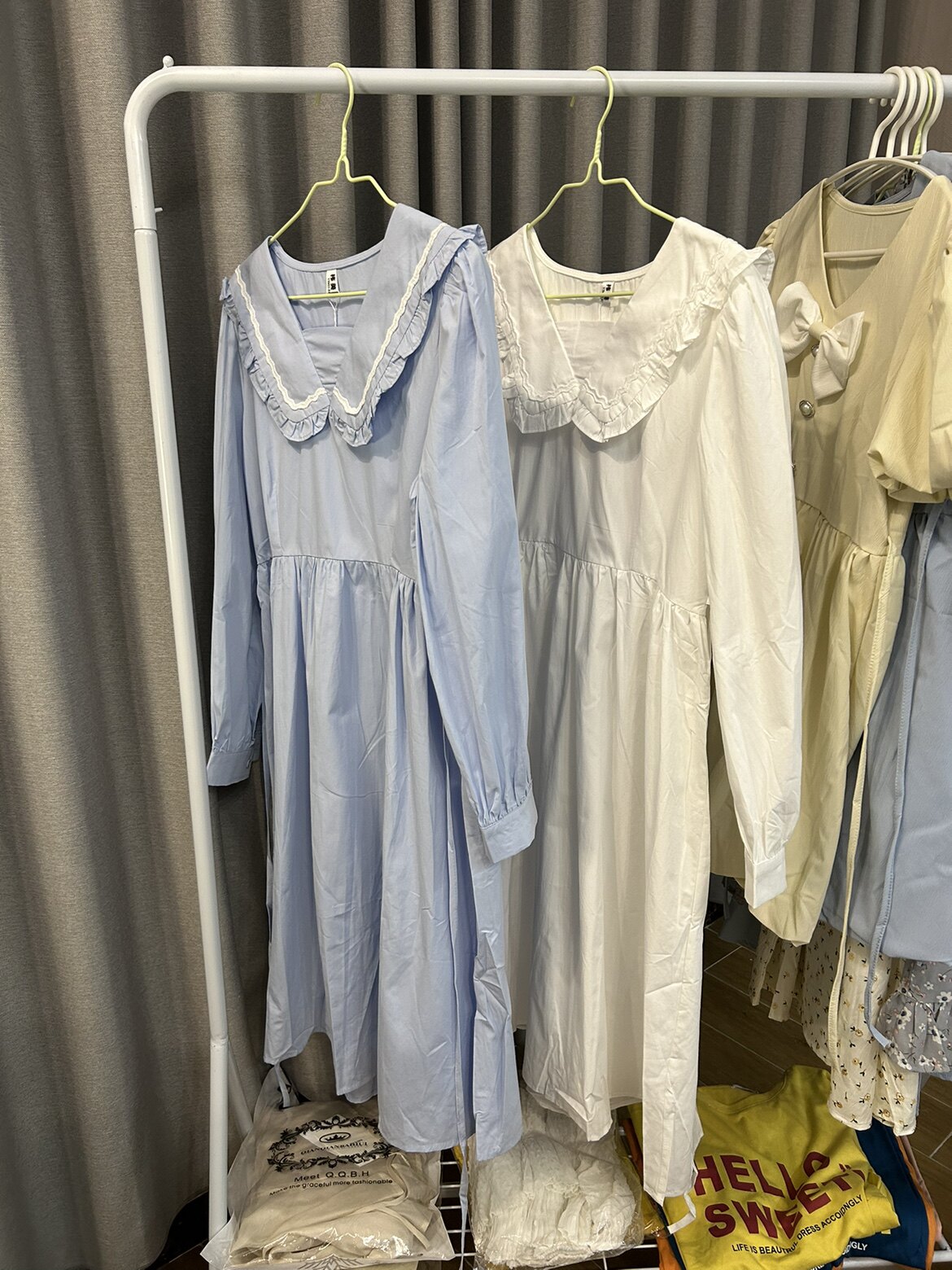 新品 浅蓝色纯棉连衣裙