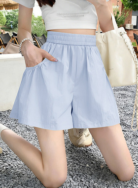 夏季瑜伽短裤女薄款宽松防走光透气普拉提健身训练跑步运动三分裤