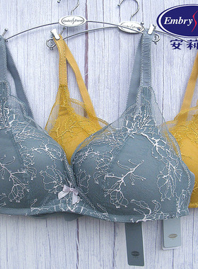 安莉芳性感蕾丝薄款无钢圈文胸女收副乳胸罩小胸聚拢内衣EB00274