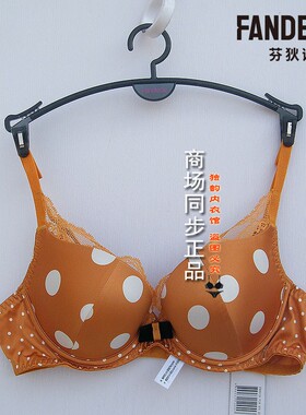 芬狄诗蕾丝无痕复古波点内衣女美背厚款小胸聚拢性感文胸FB00126