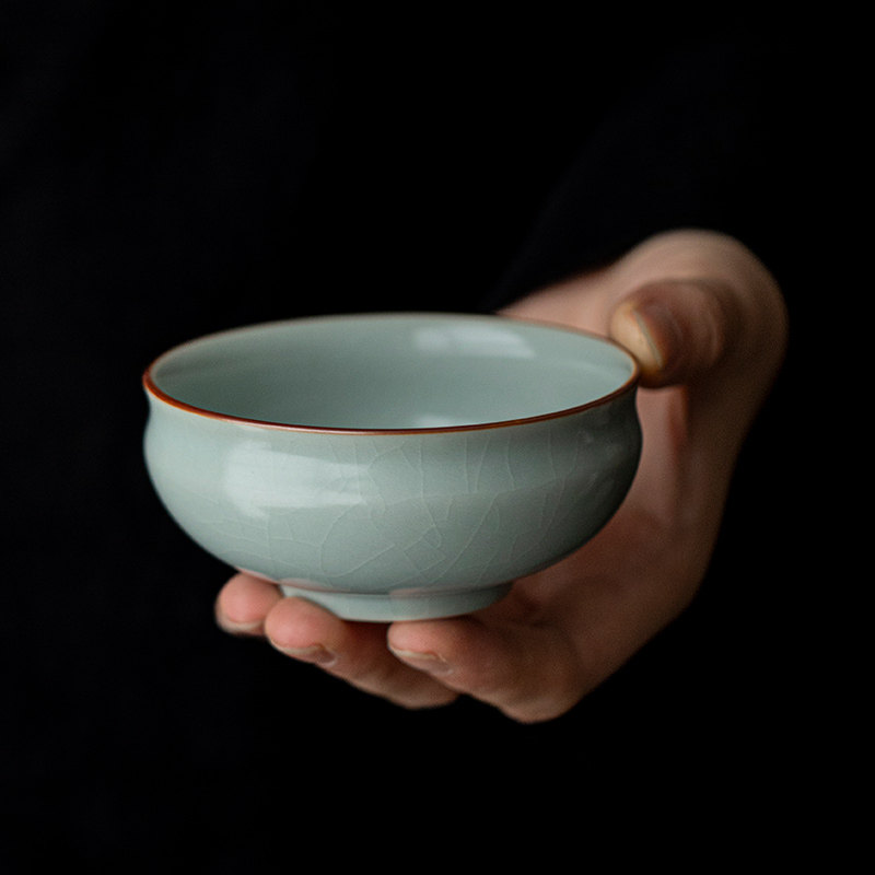 福满品茗杯家用陶瓷精美功夫茶具中式莹润光滑精致简约可养茶杯