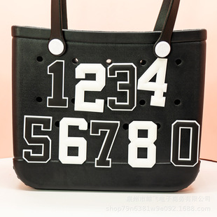 黑白数字装饰扣EVA沙滩包洞洞包配件适用于bogg博格包配饰DIY配饰