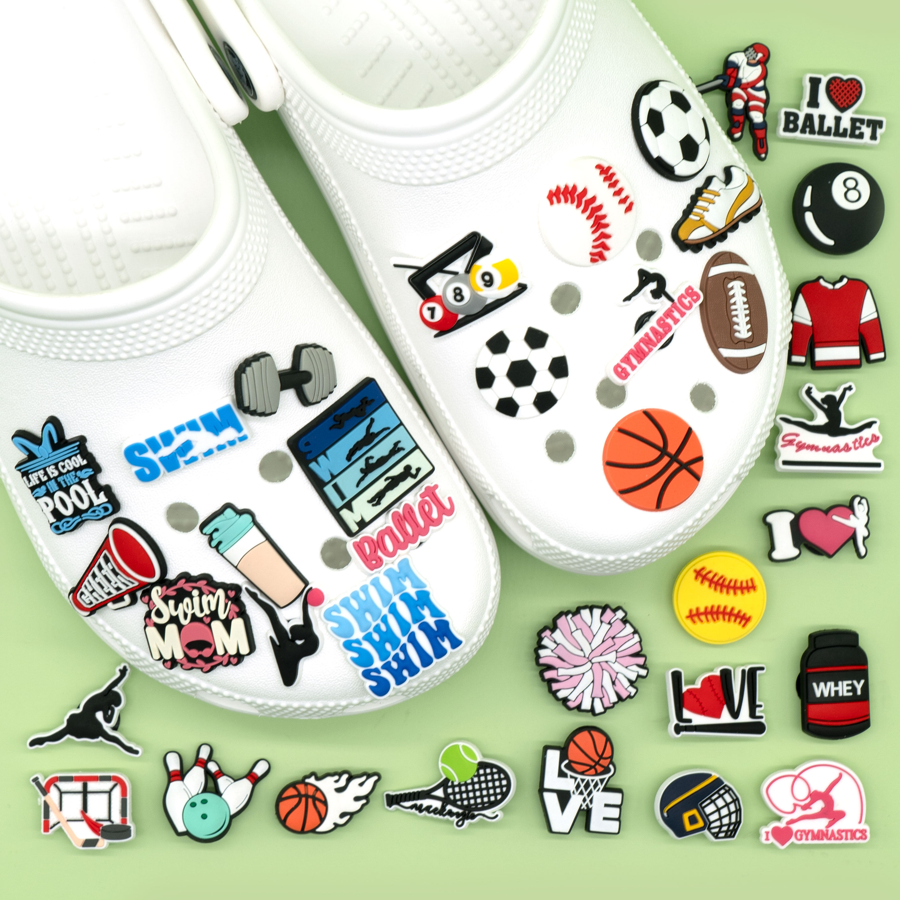 运动风格洞洞鞋花足球篮球元素智必星配件适配特骆驰动感DIY鞋饰,服饰配件/皮带/帽子/围巾,鞋扣,淘宝优惠券,粉丝福利购,淘宝优惠卷