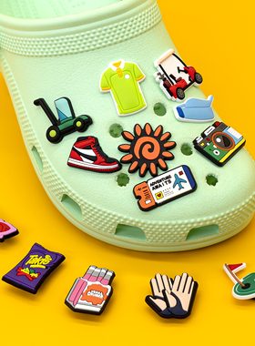 高尔夫风格洞洞鞋配饰diy鞋扣适配鞋花装饰配件卡扣ins儿童可拆卸