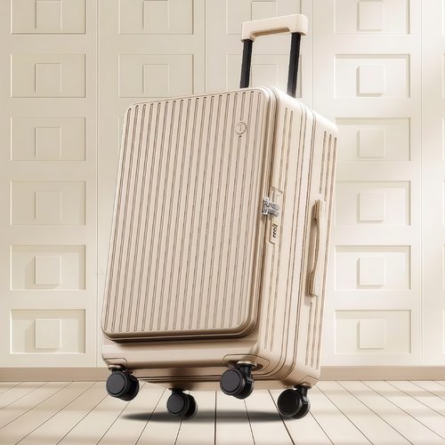 侧开盖登机行李箱女20寸多功能