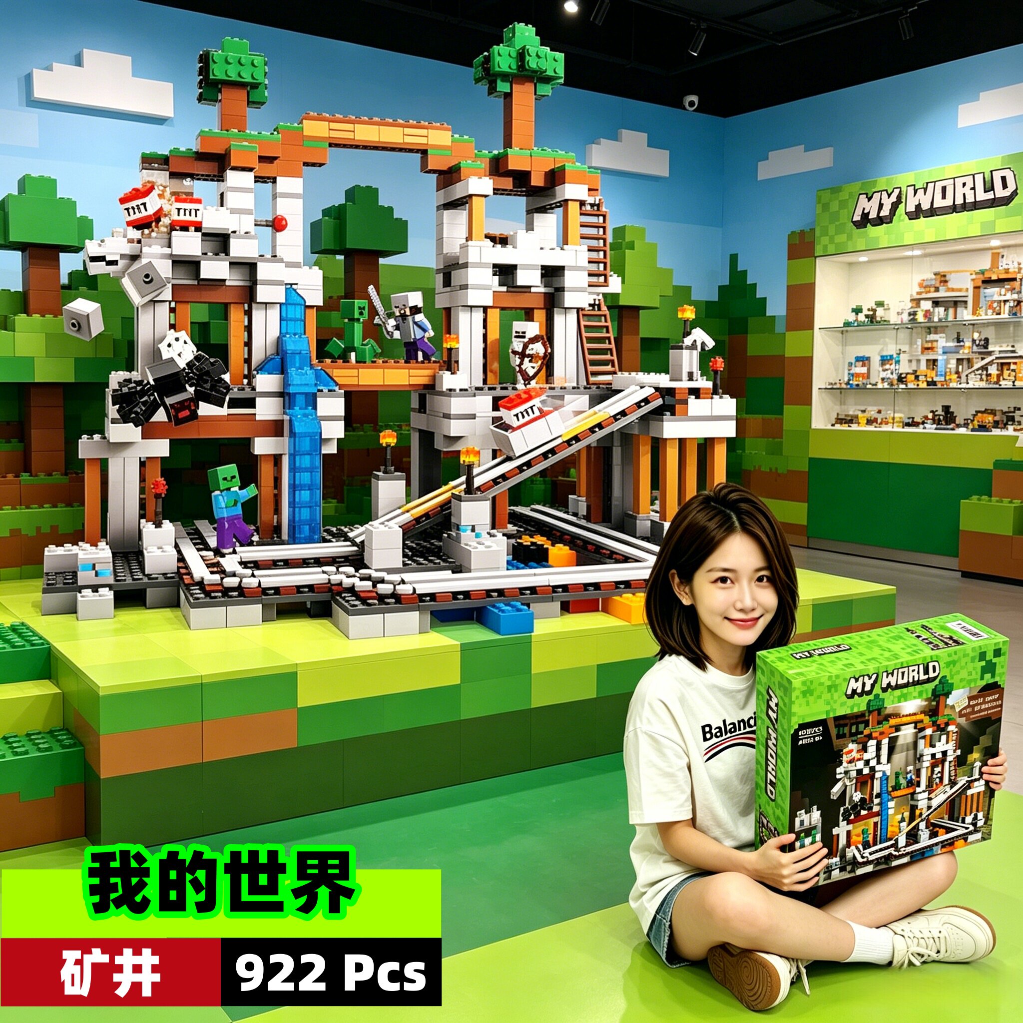2026新款我的世界矿井矿场男女孩子儿童益智拼装积木玩具模型礼物 - 实物图
