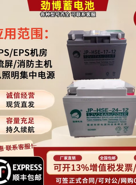 劲博JP-6-FM/HSE 12V17/20/24/38AH消防应急备用主机蓄电池直流屏