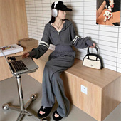 套装 新款 长裤 运动长袖 时尚 休闲短款 甜美外套长裤 两件套女2025秋季