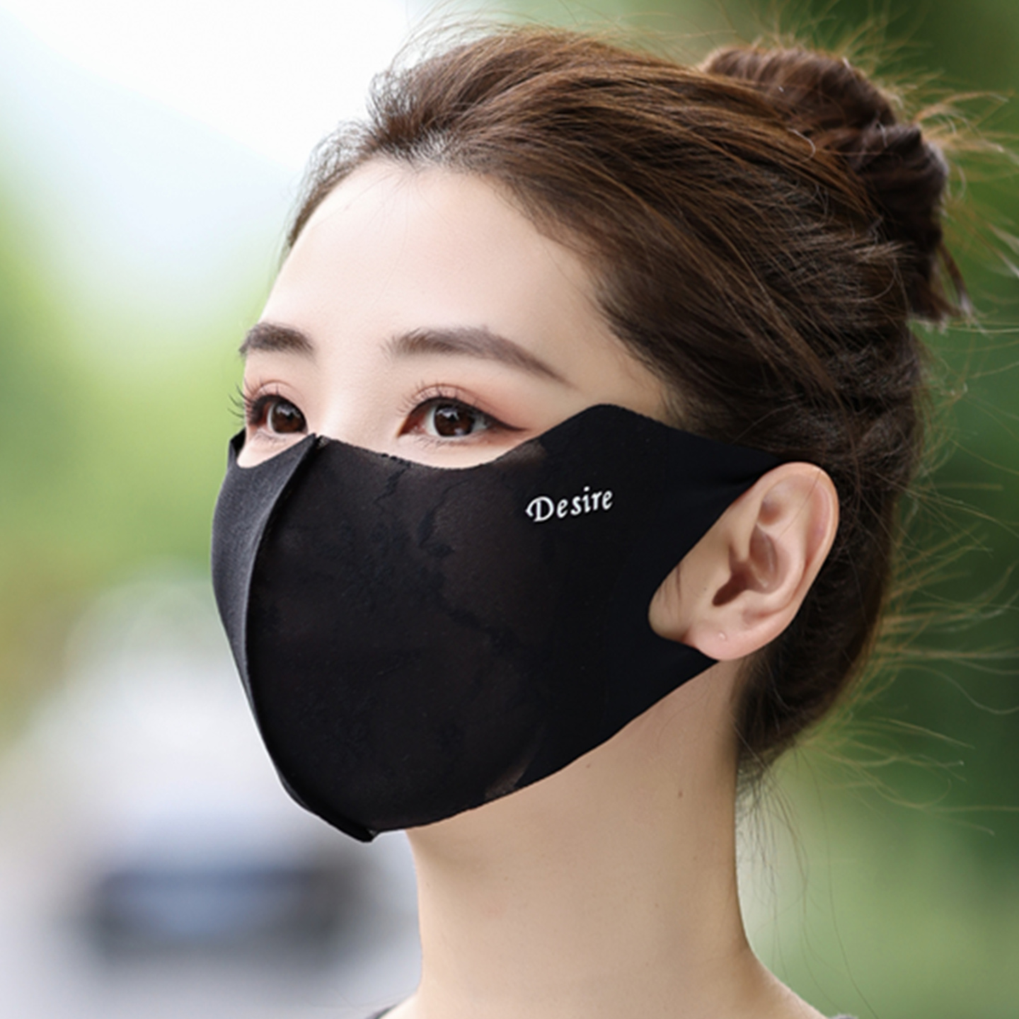 蕾丝提花超薄凉感夏季防晒口罩透气面罩女3D立体无痕挂耳护眼角