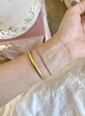 925纯银镀真金本命年复古红绳手链女不掉色轻奢小众好运送人礼物