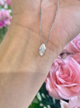 钻石项链925纯银马眼钻锁骨链女