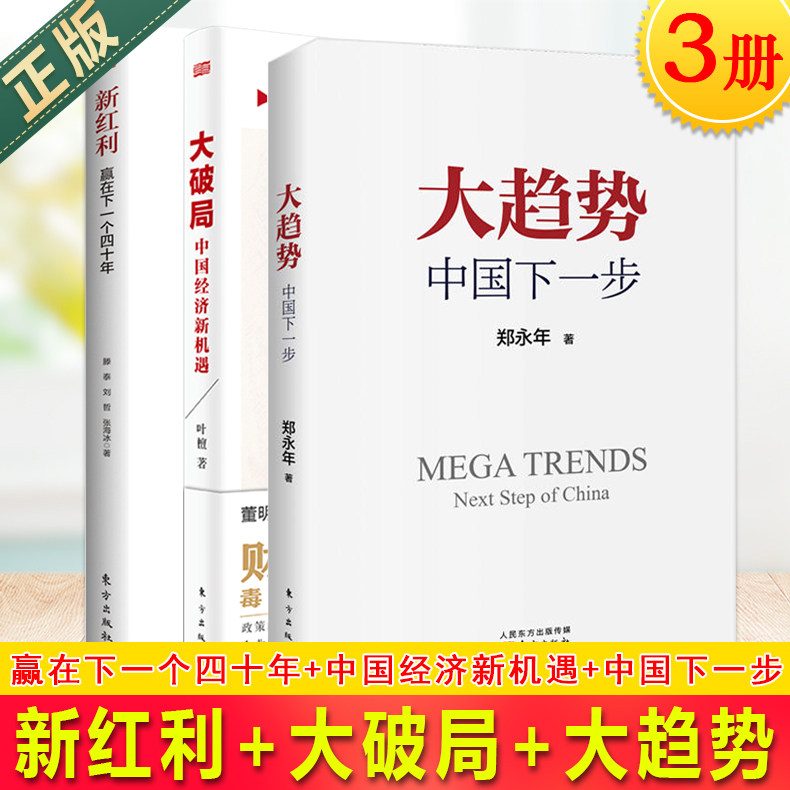 现货正版 新红利：赢在下一个四十年+大破局：中国经济新机遇+大趋势：中国下一步 中国经济 中国经济概况 经济学理论 中国政治怎么看?