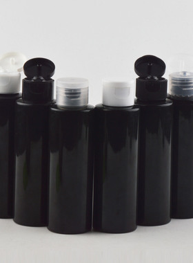 100ml黑色平肩翻盖瓶24口径爽肤水洁面乳便携分装瓶避光化妆品瓶