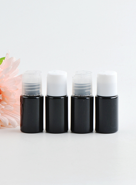 10ml千秋盖瓶精油瓶黑色PET瓶 试用装小样瓶 化妆品分装瓶 按压盖