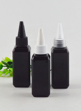 60ML黑色方体尖嘴盖瓶避光乳液化妆品分装瓶尖头盖便携挤压塑料瓶