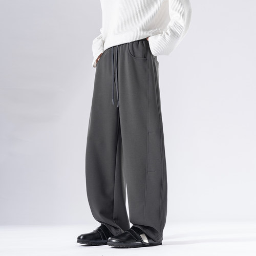 版型超赞！美式小弯刀！加绒加厚！冬季男士宽松阔腿运动休闲卫裤