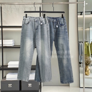秋季 复古做旧水洗 男士 时尚 日单 阔腿宽松牛仔长裤 性价比好牛