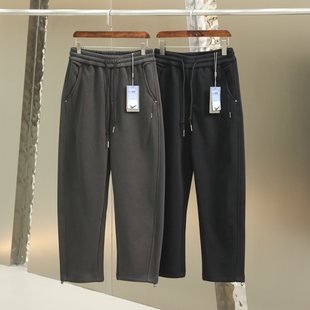 新疆精梳棉 松紧腰直筒休闲卫裤 加绒加厚 男士 秋冬新款 高克重