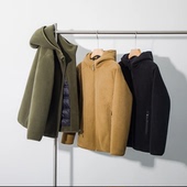 男士 清货 90白鸭绒 发热内衬 加厚连帽摇粒绒羽绒服 拼手速