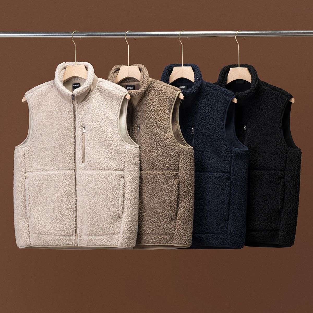 巨保暖！重磅加厚！双面摇粒绒！秋冬男女款户外立领休闲马甲背心