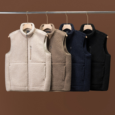 巨保暖！重磅加厚！双面摇粒绒！秋冬男女款户外立领休闲马甲背心