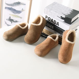 妹子苾入！小土豆勃肯鞋女厚底加绒保暖毛毛鞋2024冬季时尚雪地靴