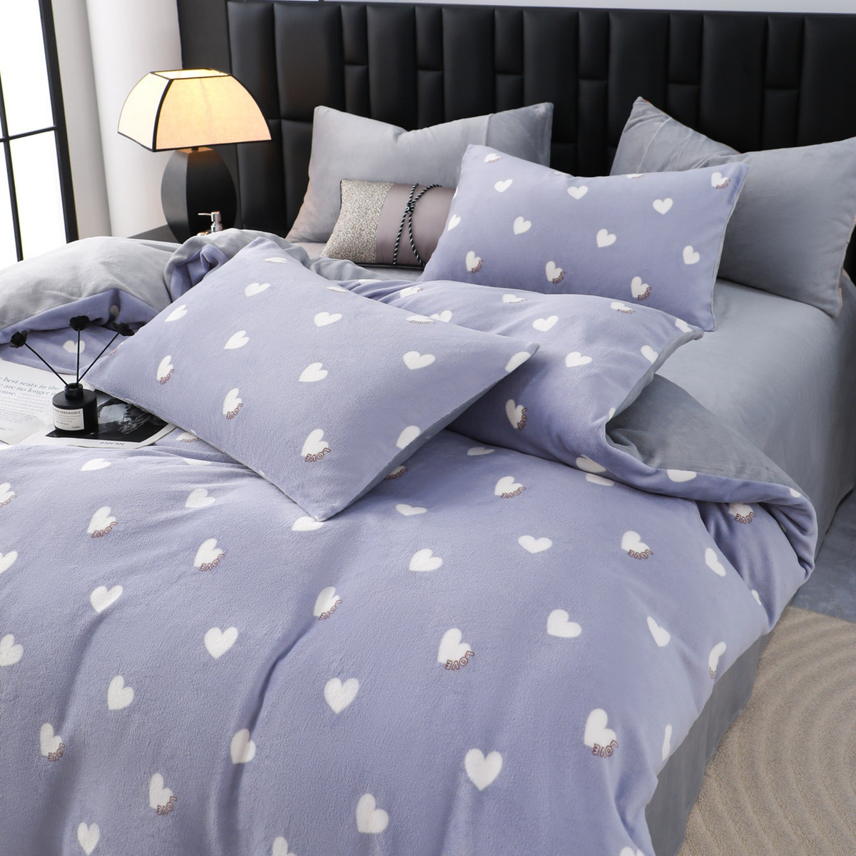 出口单 出色品质 双面加绒四件套牛奶绒冬季珊瑚绒床单被罩枕套