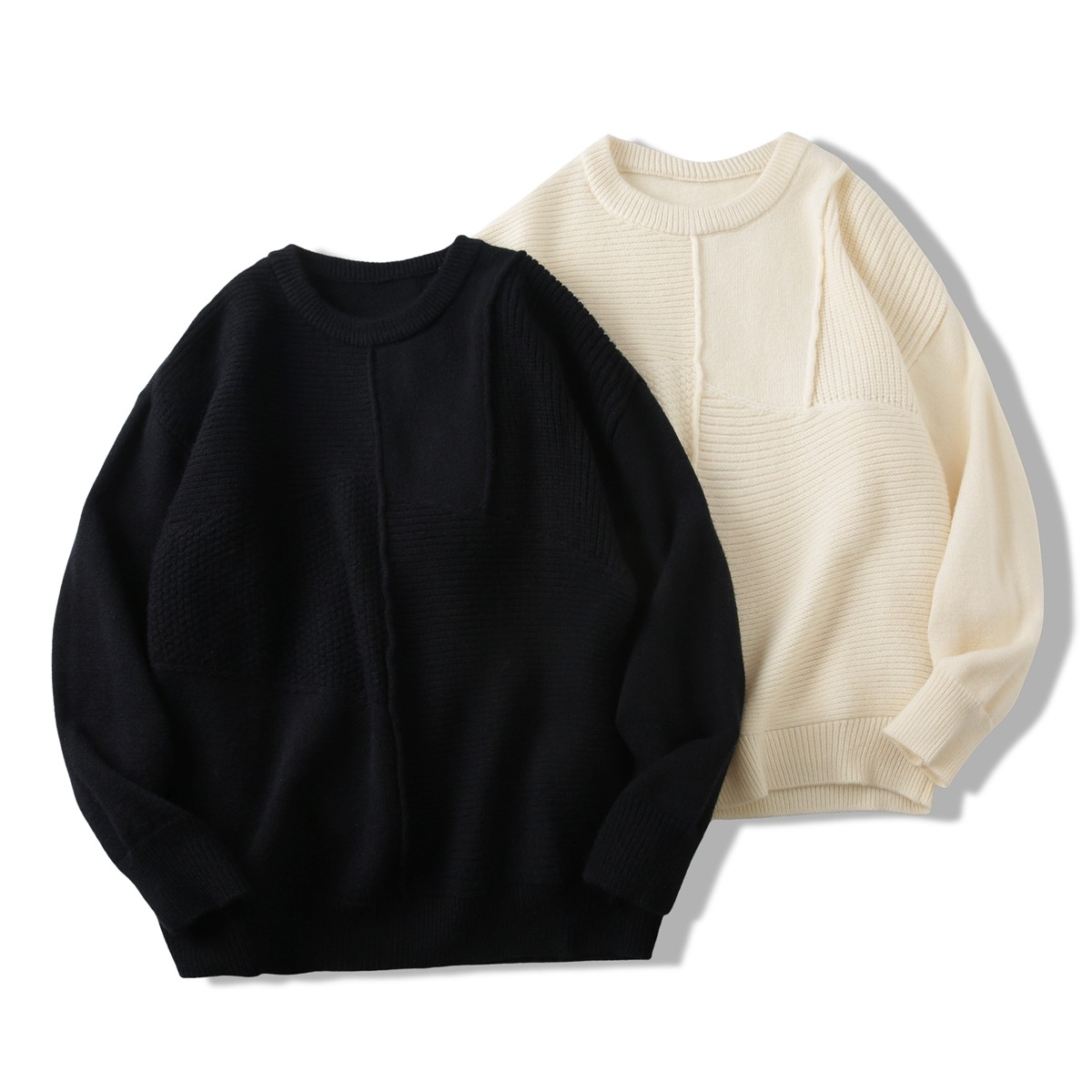 羊绒般触感！顺滑！细腻！保暖！冬季男士时尚圆领提花针织衫毛衣