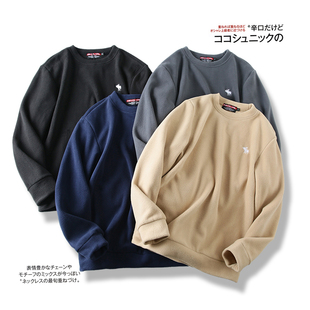 时尚 多国订单 秋冬男士 蓄热锁温 百搭休闲圆领卫衣 双面摇粒绒