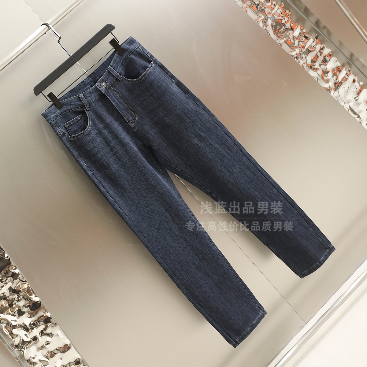经典好牛！线下498！舒适有弹力！秋季新款男士时尚小直筒牛仔裤