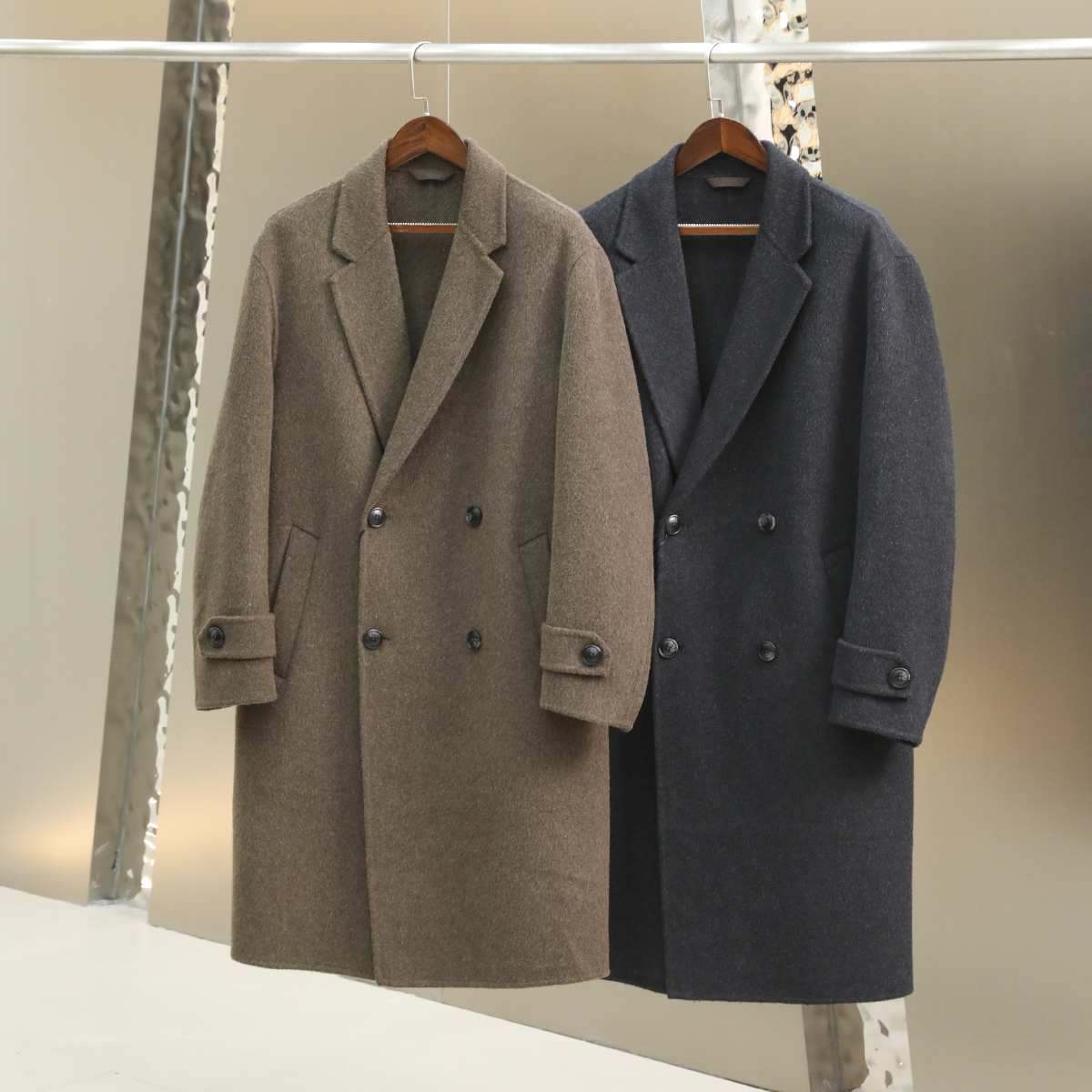 old money老钱风 手工双面呢 60绵羊毛 男秋冬百搭中长款毛呢大衣