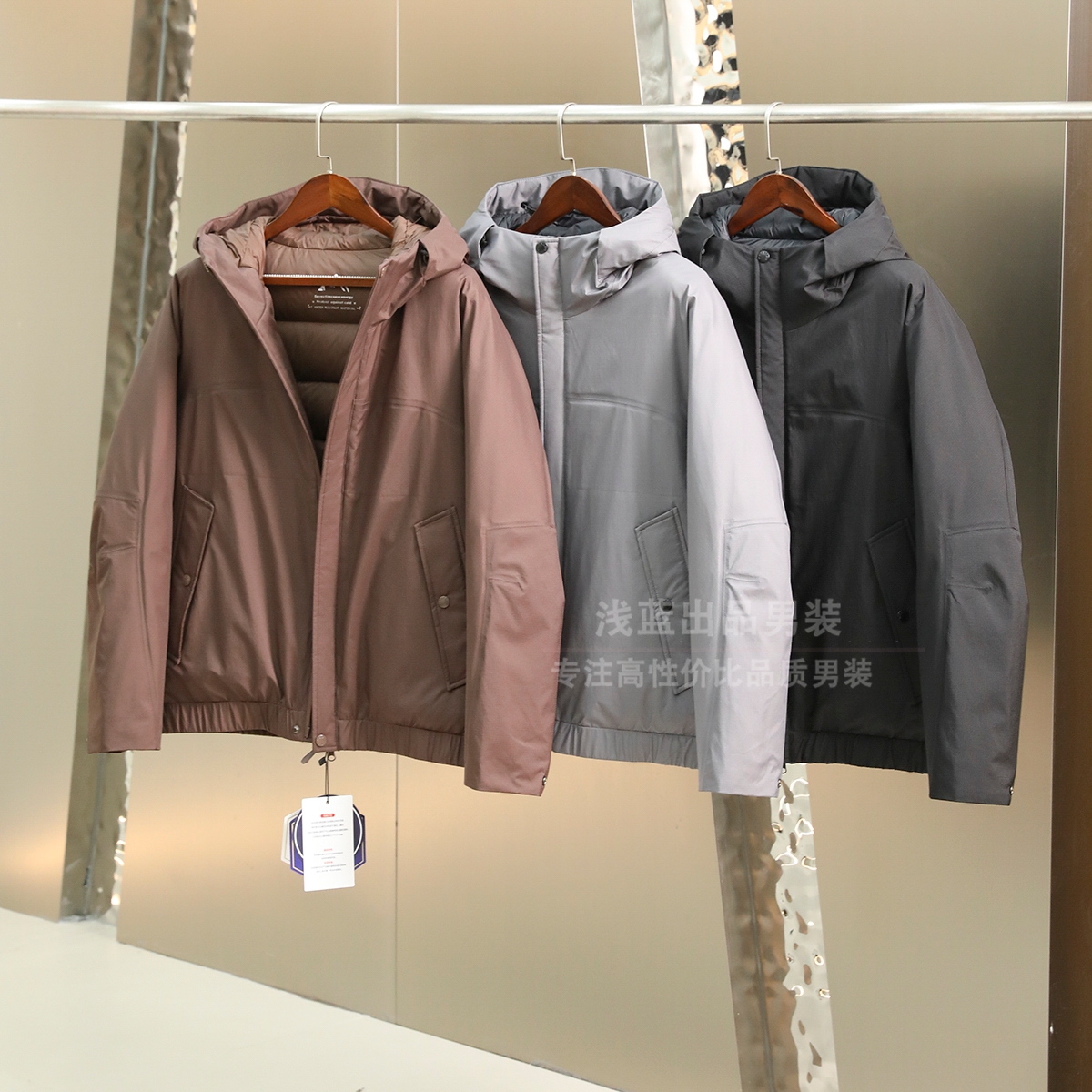 高端之作！鼎级球状90白鹅绒！防风防泼水！冬季男户外连帽羽绒服