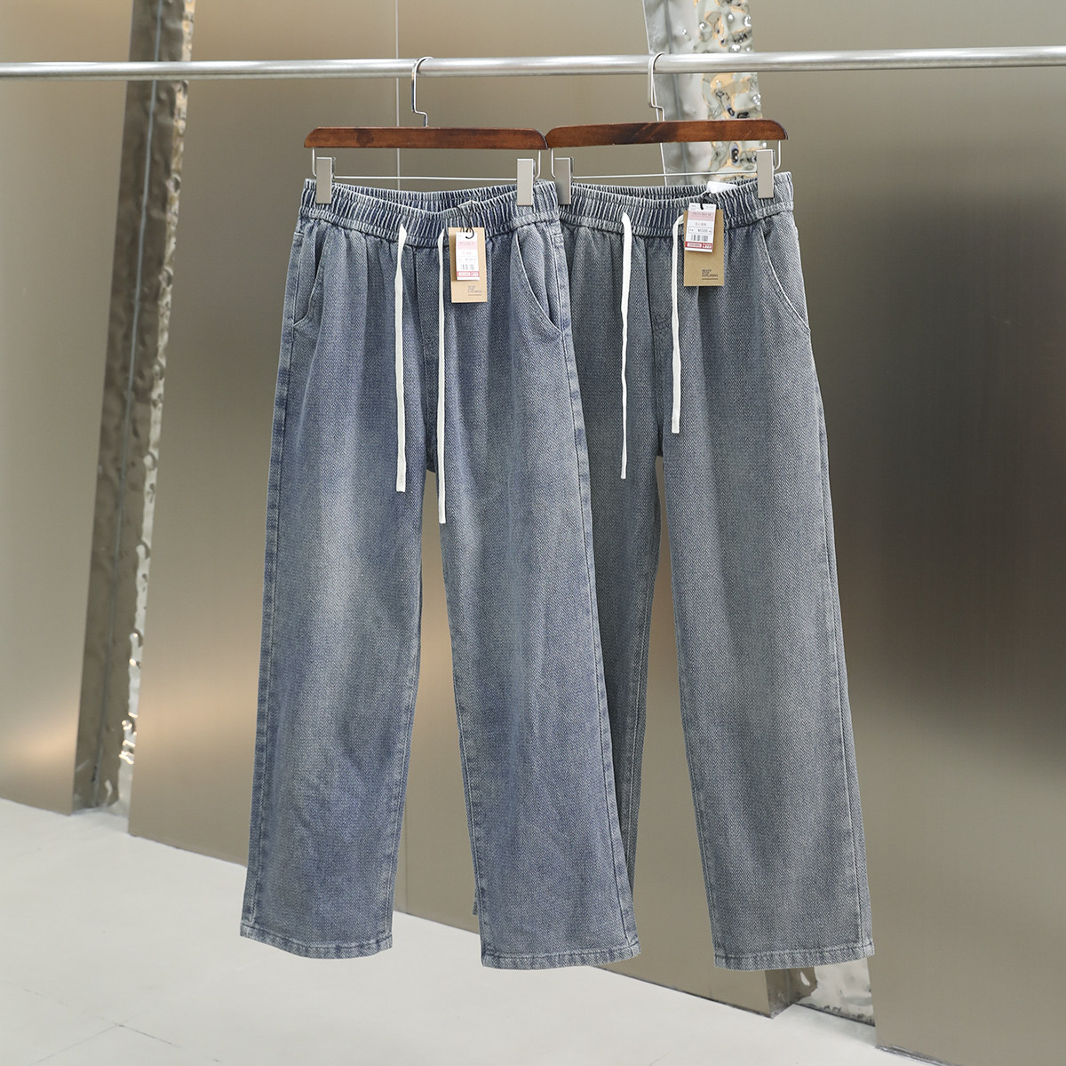 出口单 品质好牛 复古做旧水洗 秋季新款男士时尚直筒宽松牛仔裤