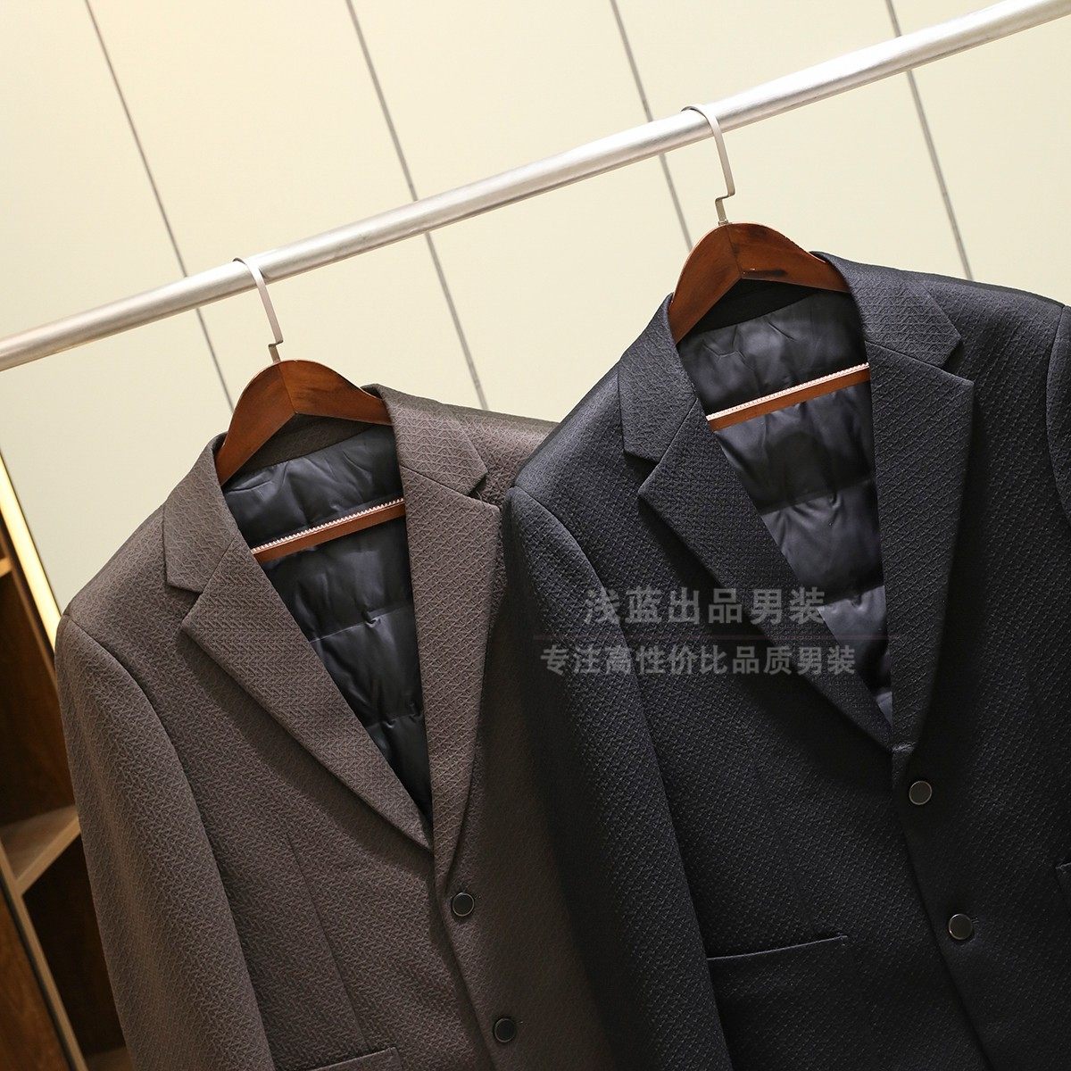 羽绒西服！柜3000+！90鸭绒！高级压花面料！男高端商务西服西装,男装,休闲西服,淘宝优惠券,粉丝福利购,淘宝优惠卷