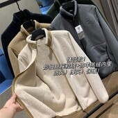 清货 欧美订单 摇粒绒 反季 仿羊羔绒内里 男加厚立领夹克外套