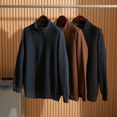 轻奢品质！绵羊毛系列！复合摇粒绒！秋冬男士时尚半拉链立领卫衣