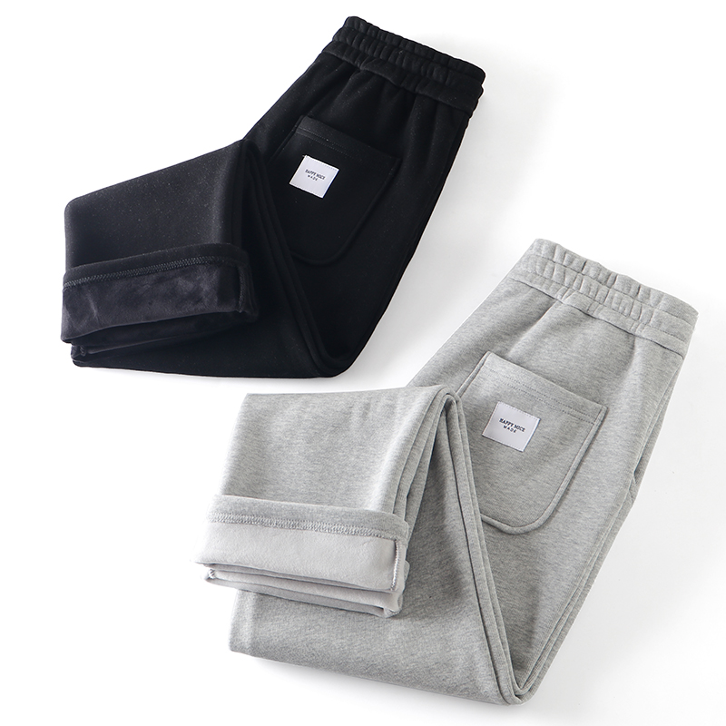一条过冬！加厚牛奶绒！保暖不臃肿！秋冬男士运动休闲束脚卫裤