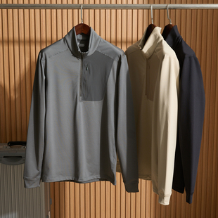 秋冬打底衫 户外限定 男士 3D立裁版 半拉链立领抓绒衣 速暖速热