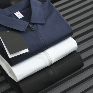 压胶翻领 3D立裁 秋季 男半拉链长袖 户外机能 打底polo衫 超细暖绒