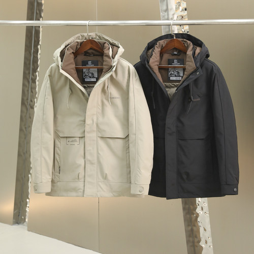 高端甄选 户外防风防泼水 90鸭绒 冬季新款男士加厚连帽羽绒服