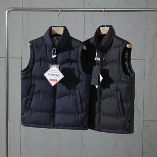 强烈推荐！高蓬松90鸭绒！防风防泼水！冬季男士立领保暖羽绒马甲