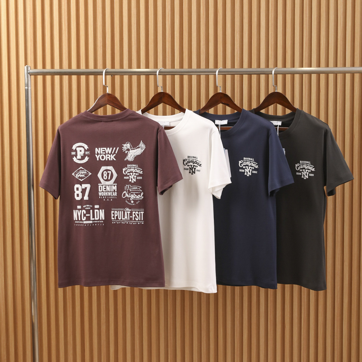 设计师线！液氨凉感水柔棉！发泡印花！夏季新款男士纯色短袖T恤