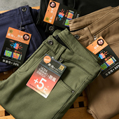 5度 再现 神裤 男士 上身 秋季 加厚直筒休闲长裤 暖绒 时尚