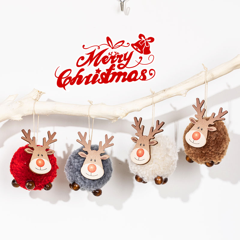 圣诞节毛毡小鹿小挂饰圣诞树装饰挂件酒吧幼儿园场景布置装扮道具